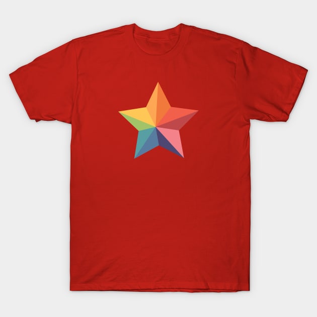 Geometric chromatic star T-Shirt by divafern